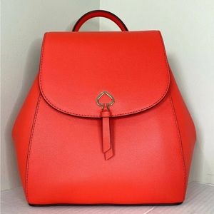 New Kate Spade Adel Medium Flap Backpack Leather Geranium